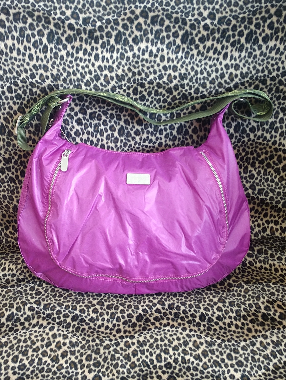 Zumba Fitness Purple Shoulder Bag with Green Strap